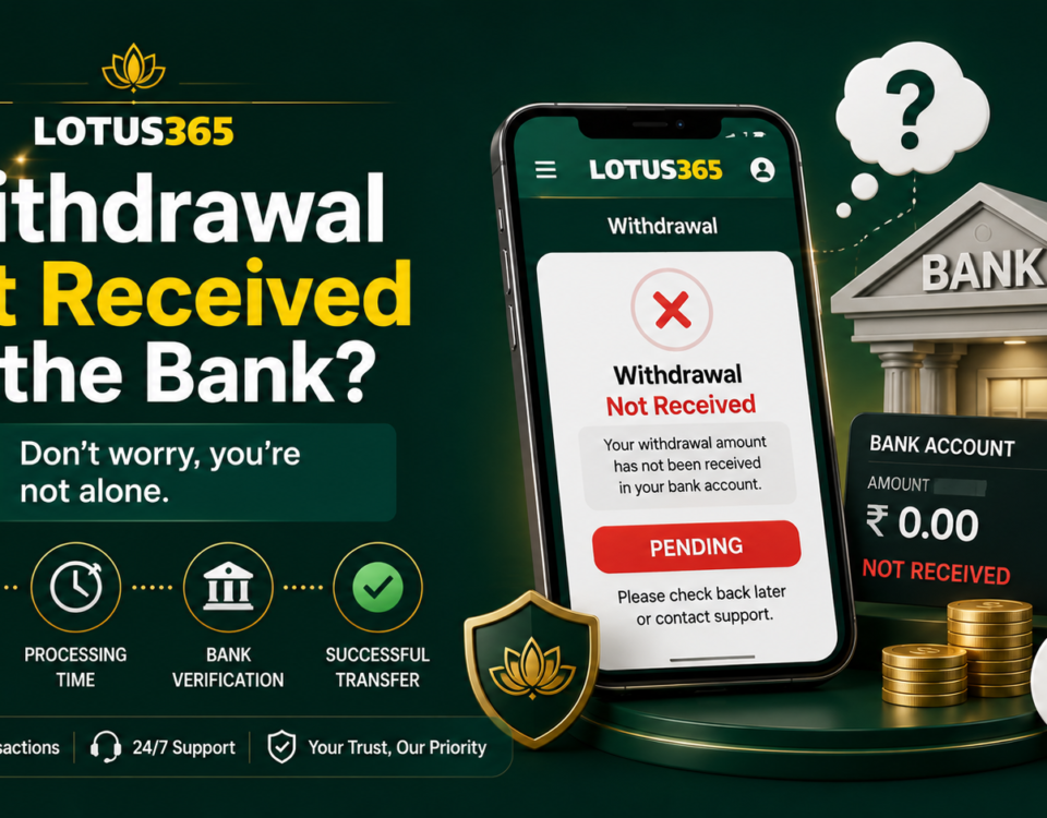 Lotus365 withdrawal not received in the bank