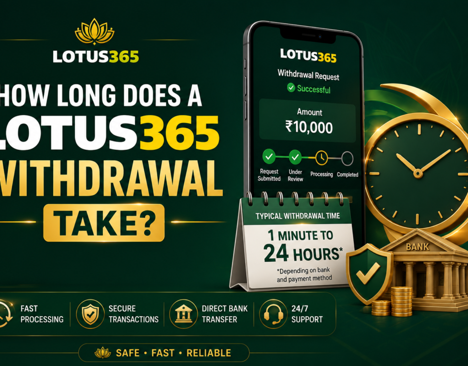 How long does a Lotus365 withdrawal take